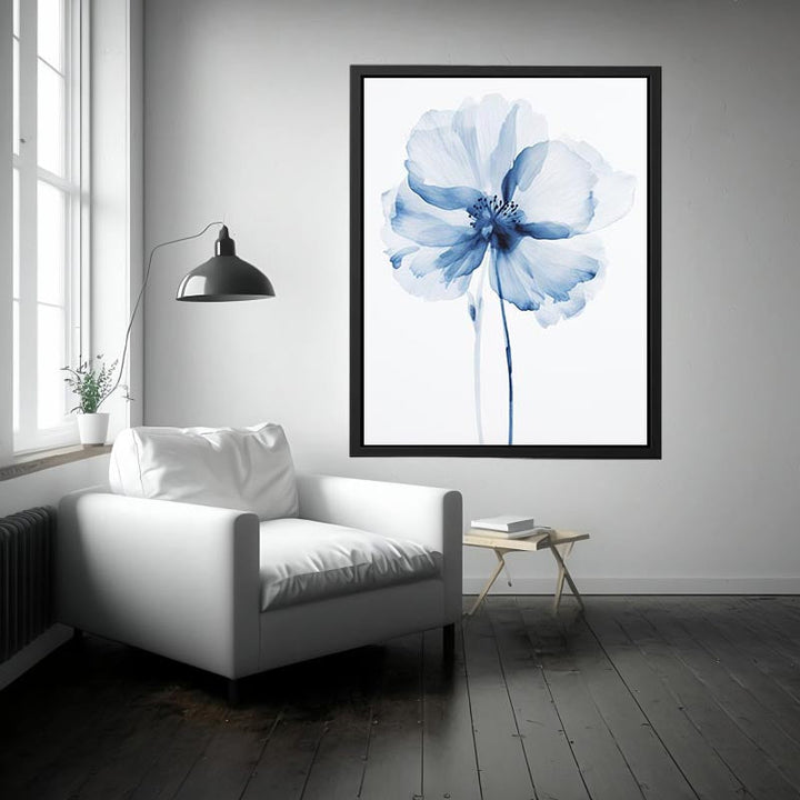 Blue Watercolor Flower Fine  