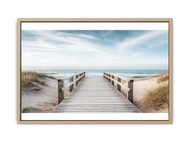 Beach Path Painting framed Print