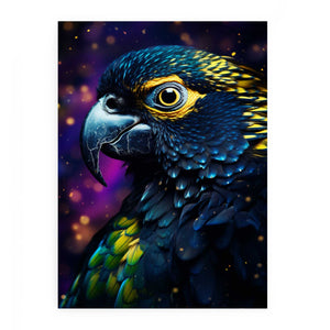 Colorful cockatoo canvas art with bold tropical style for modern living room decor.