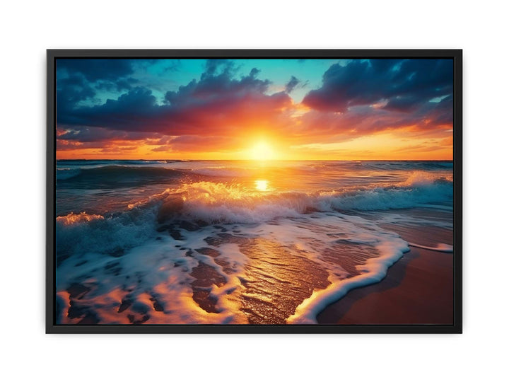  Beach Sunrise Painting  canvas Print