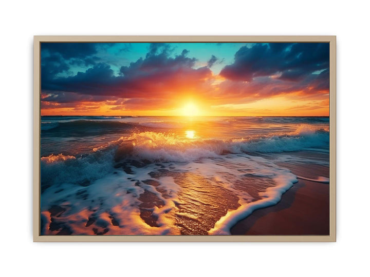 Beach Sunrise Painting framed Print