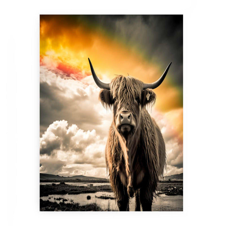 Highland Cow Monochrome