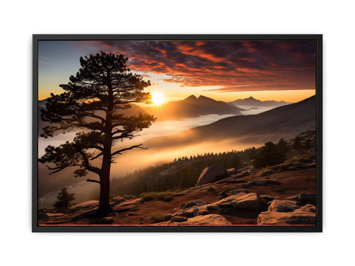 Sunrise In Valley Print  canvas Print
