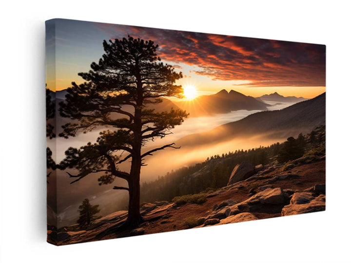 Sunrise In Valley Print  canvas Print