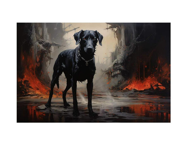 Black Dog Art Print