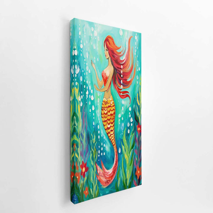 Underwater Mermaid Painting  canvas Print