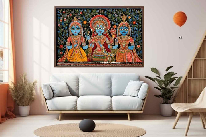 Madhubani Painting Of King And Queen Art Print