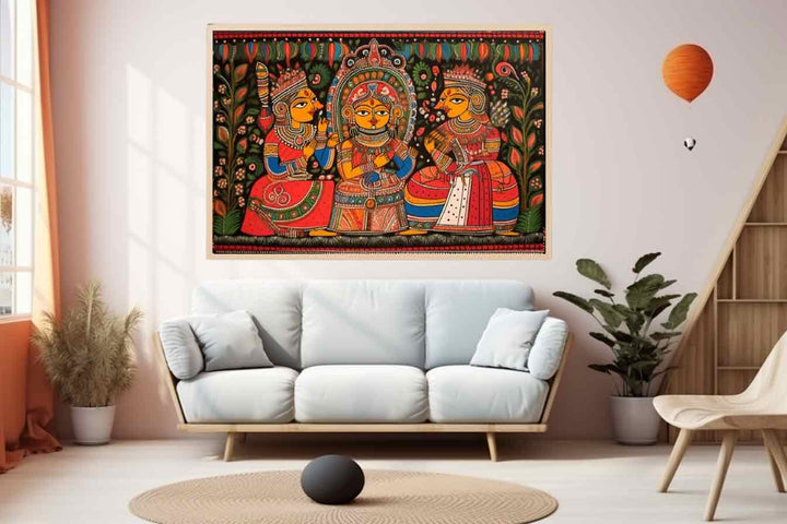 Madhubani Painting Of King Art Print