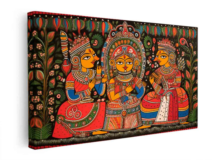 Madhubani Painting Of King  canvas Print