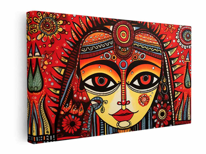Madhubani Queen Painting   canvas Print