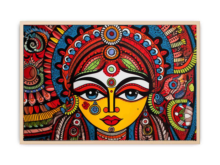 Madhubani Painting Of A Queen  framed Print