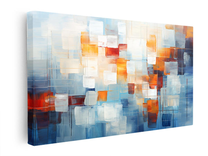 Orange Brown Abstract Squares  canvas Print