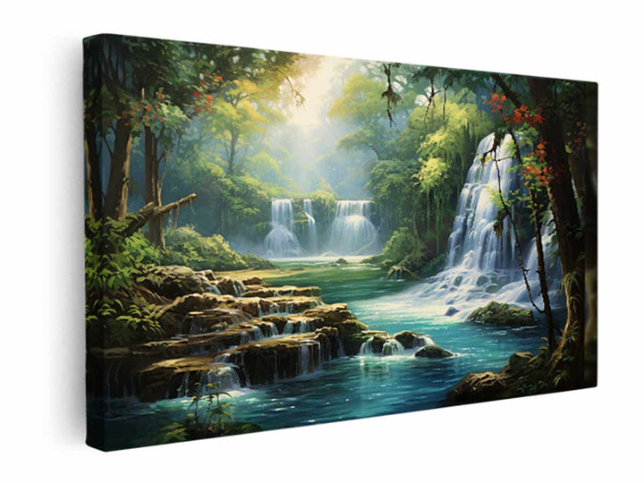 Luxury Waterfall Artwork  canvas Print