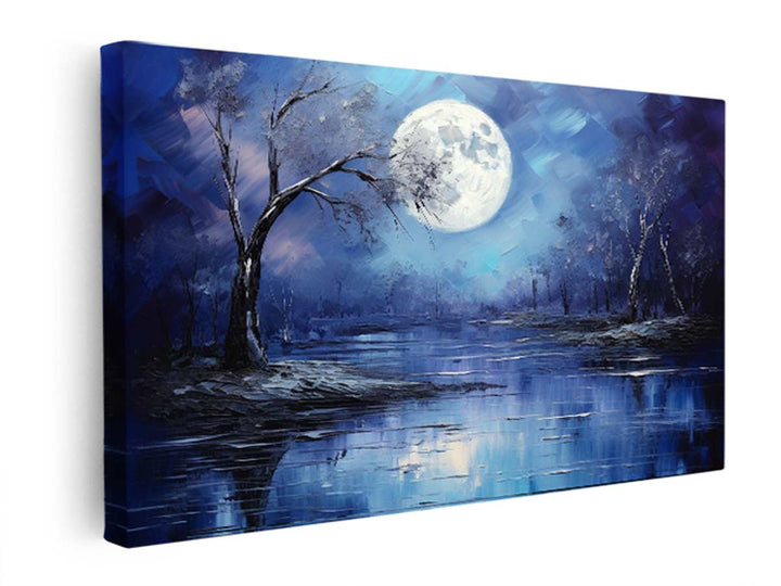 Moonlight Oil Artwork  canvas Print