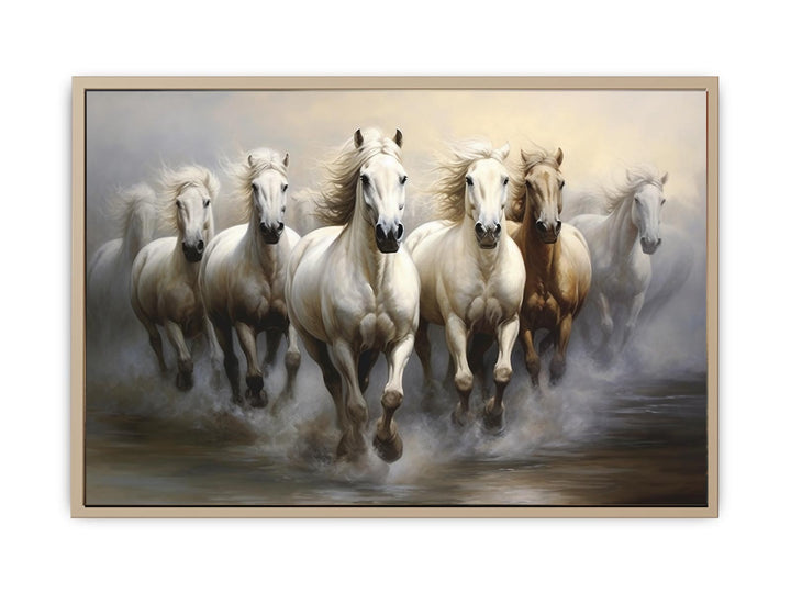 White Horses Painting  framed Print