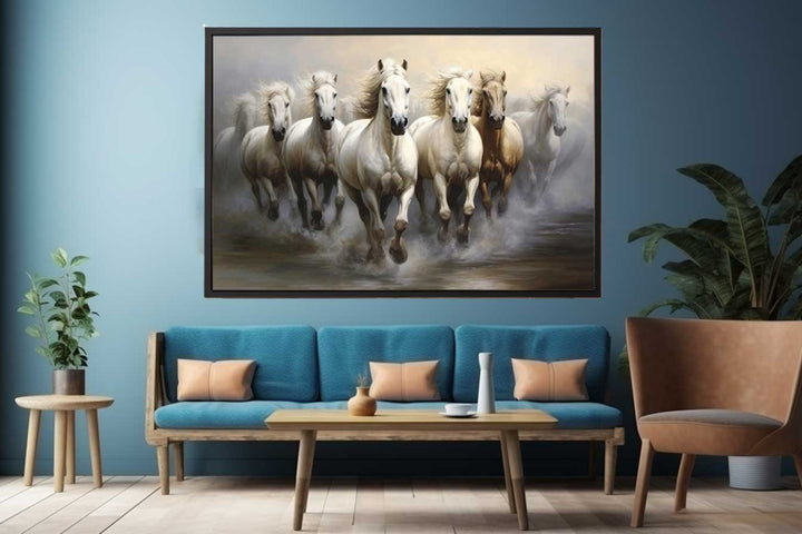 White Horses Painting  Art Print
