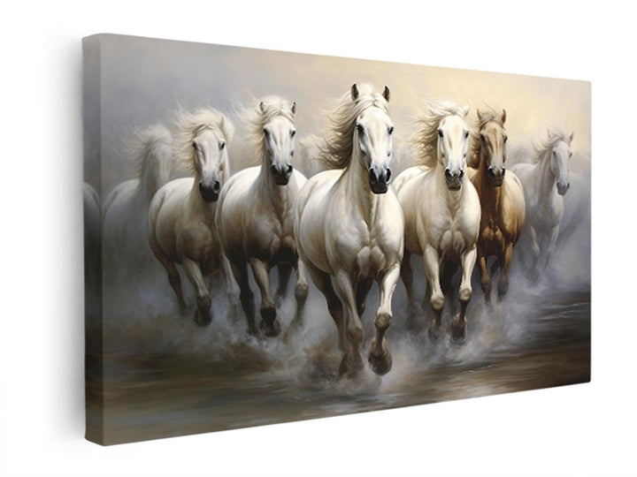White Horses Painting   canvas Print