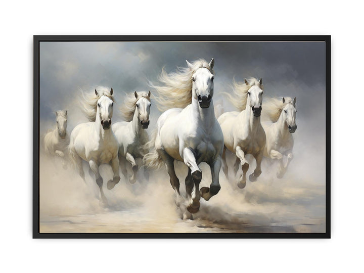 White Horses Art Print  canvas Print
