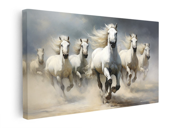 White Horses Art Print  canvas Print