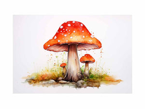 Fairy Ring minimal botanical watercolor canvas art for nursery or cheerful bedroom decor.