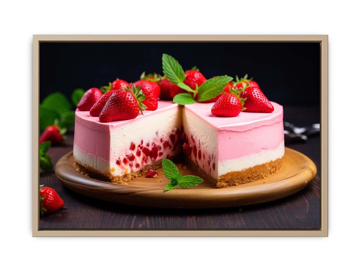 Strawberry Cheesecake Art framed Print