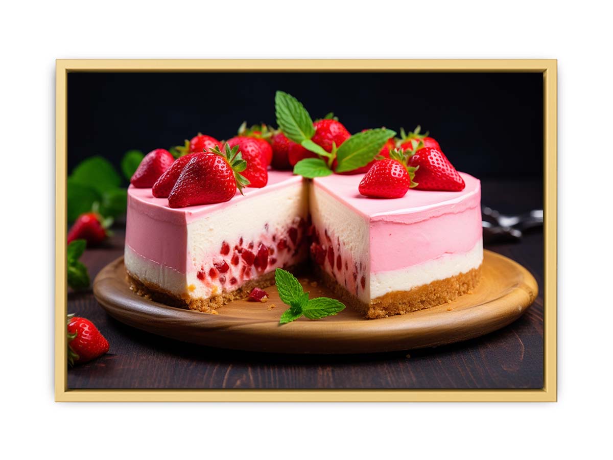 Strawberry Cheesecake Art framed Print