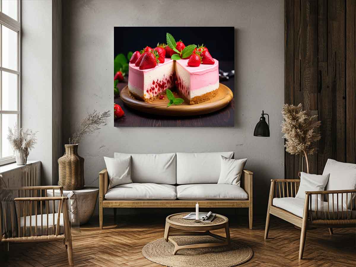 Berry Indulgence food photography inspired art canvas art for kitchen or dining room decor.
