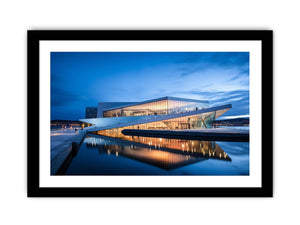 Nordic Reflection architecture photography canvas art for modern office or living room decor.