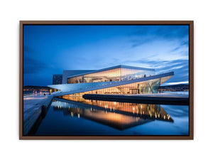 Nordic Reflection architecture photography canvas art for modern office or living room decor.