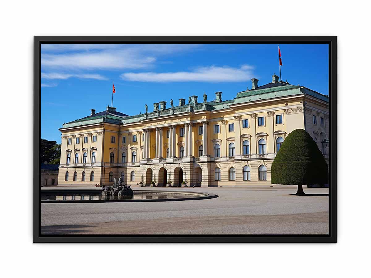 Royal Oslo architectural photography canvas art for office or traditional living room decor.