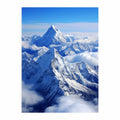 Snow mountain canvas art with blue sky for modern living room decor.