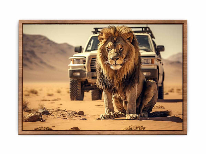 Big Lion In Desert Art  Painting