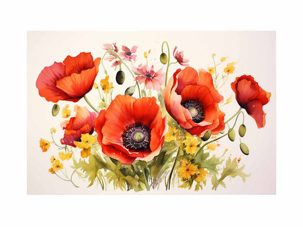 Poppy Flowers Painting