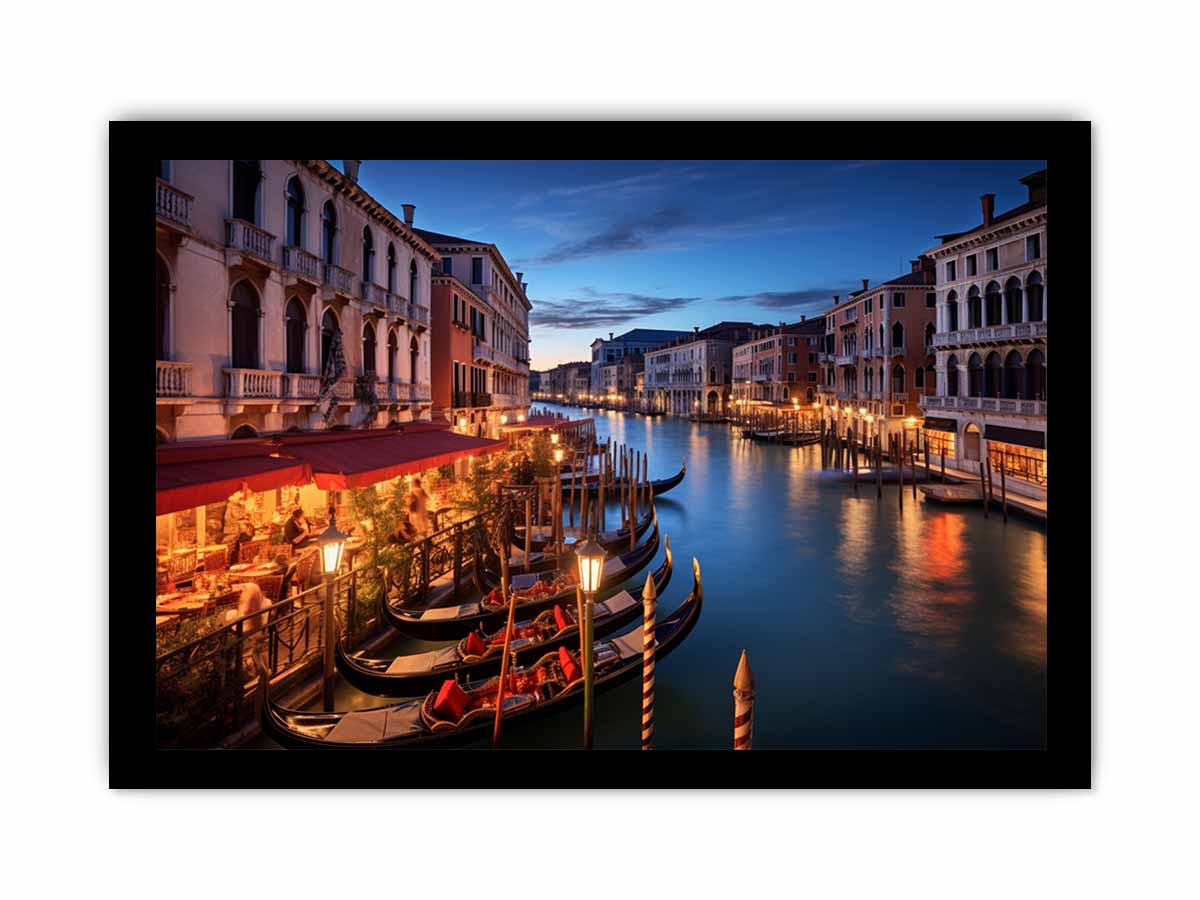 Venice Blue Hour Venice canal at blue hour for modern home decor.