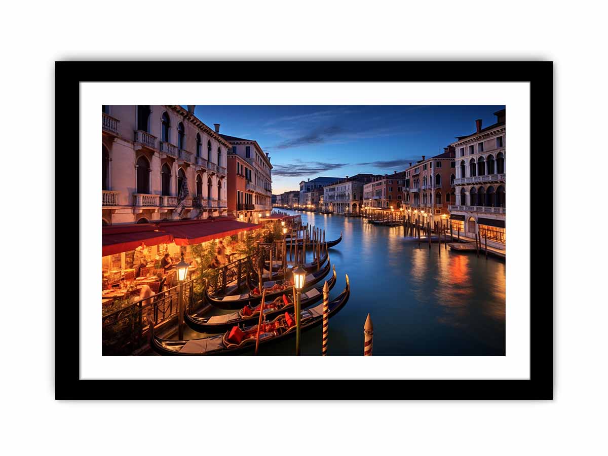 Venice Blue Hour Venice canal at blue hour for modern home decor.