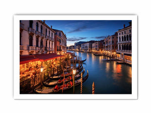 Venice Blue Hour Venice canal at blue hour for modern home decor.