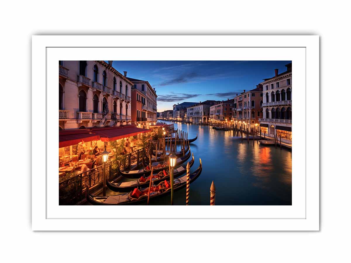 Venice Blue Hour Venice canal at blue hour for modern home decor.