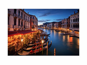 Venice Blue Hour Venice canal at blue hour for modern home decor.