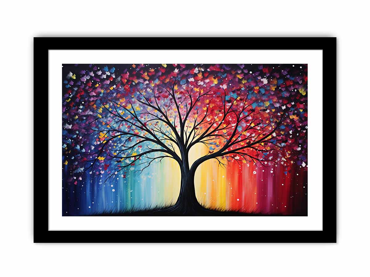 Radiant Midnight Tree colorful abstract tree for modern home decor.