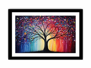 Radiant Midnight Tree colorful abstract tree for modern home decor.