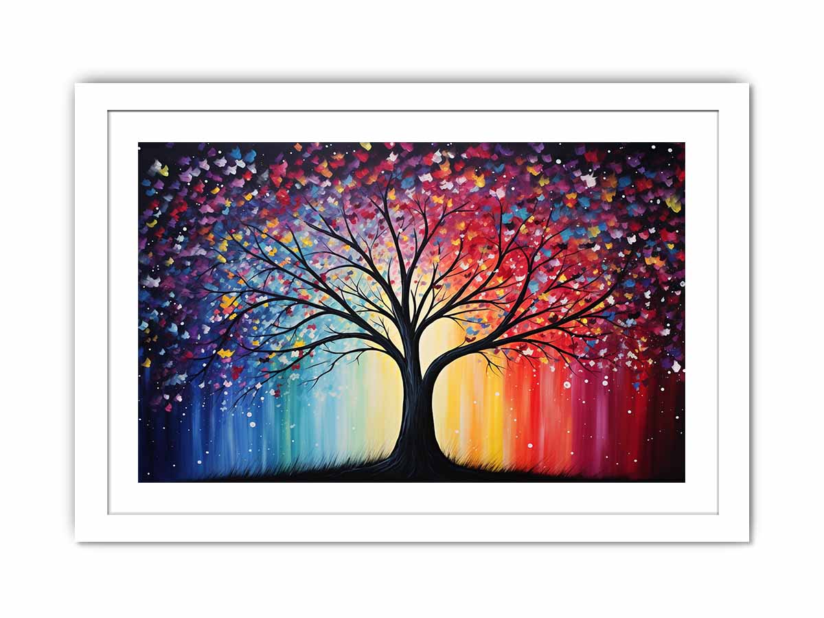 Radiant Midnight Tree colorful abstract tree for modern home decor.