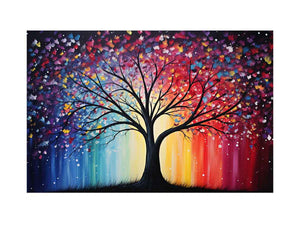 Radiant Midnight Tree colorful abstract tree for modern home decor.