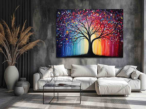 Radiant Midnight Tree colorful abstract tree for modern home decor.