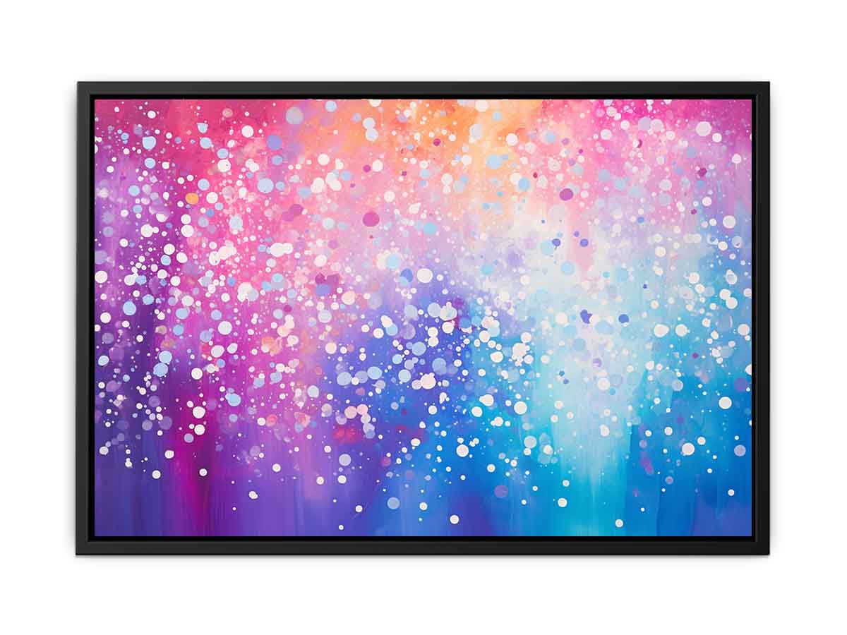 Colorful abstract sparkle canvas art for cheerful modern living room decor.