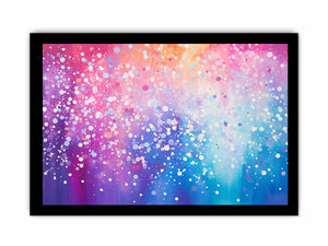 Colorful abstract sparkle canvas art for cheerful modern living room decor.