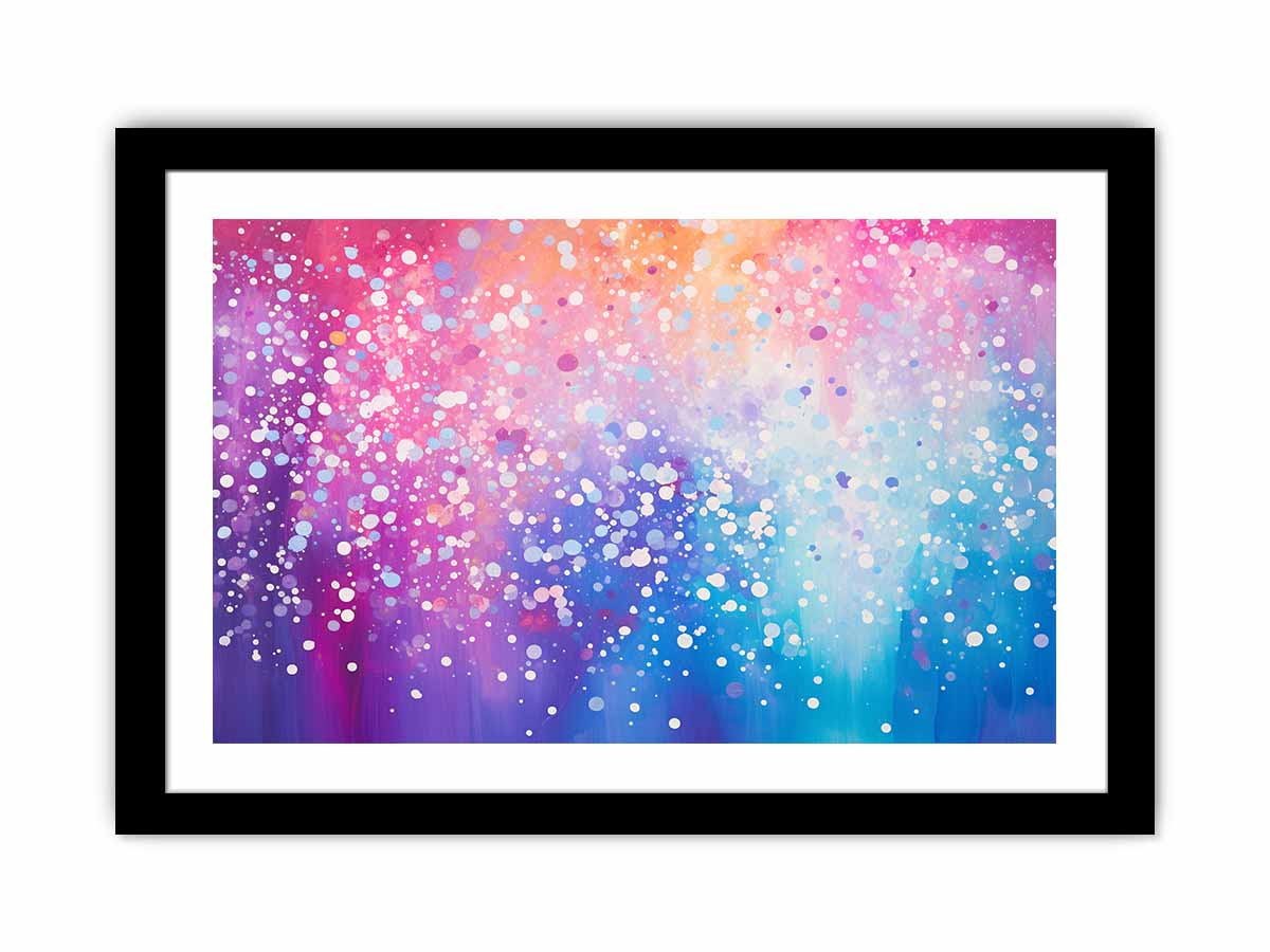 Colorful abstract sparkle canvas art for cheerful modern living room decor.