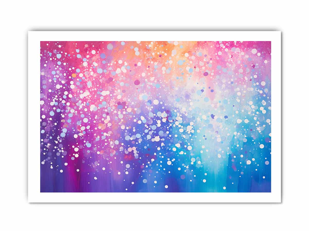 Colorful abstract sparkle canvas art for cheerful modern living room decor.