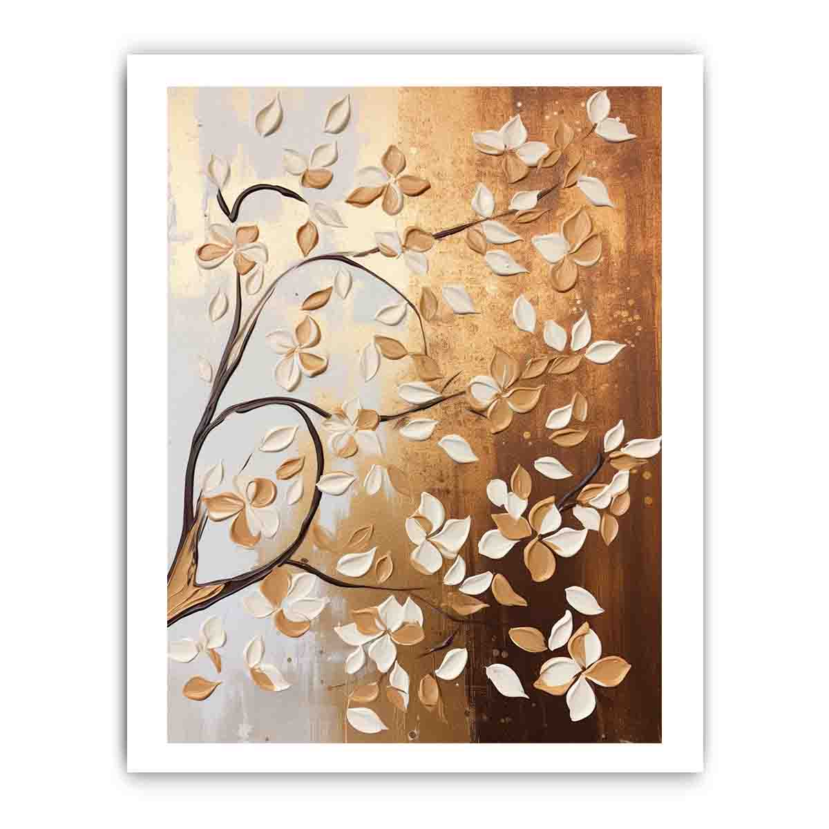 Neutral blossom branch canvas art for elegant bedroom and entryway decor.