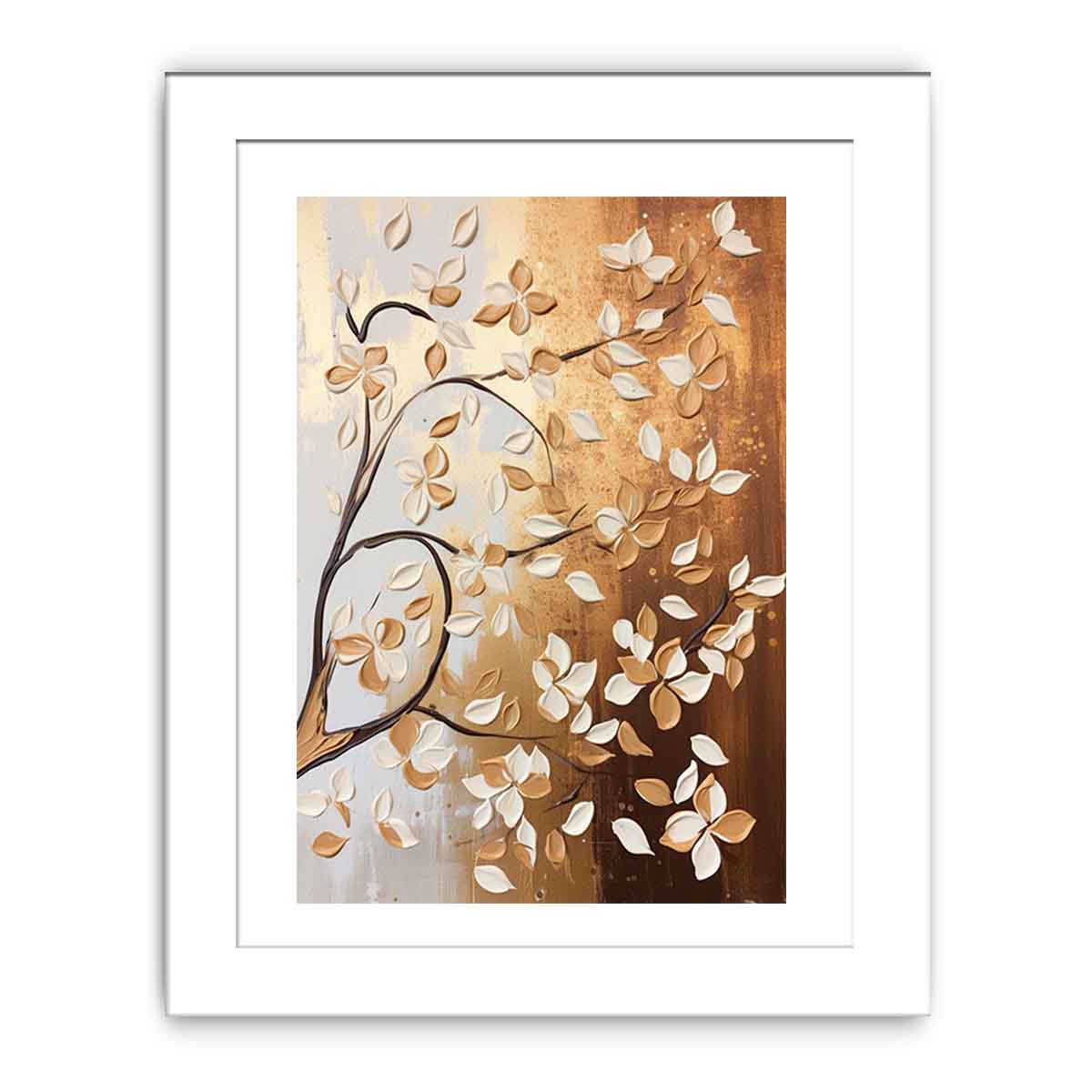 Neutral blossom branch canvas art for elegant bedroom and entryway decor.