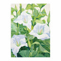 White jimson weed botanical canvas art for serene bedroom or bathroom decor.